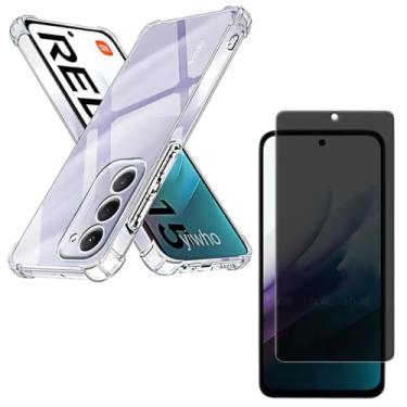 Imagem de Kit Capa Capinha Bordas Anti Impacto e Película Privacidade para Xiaomi Redmi 15 - Bluepink