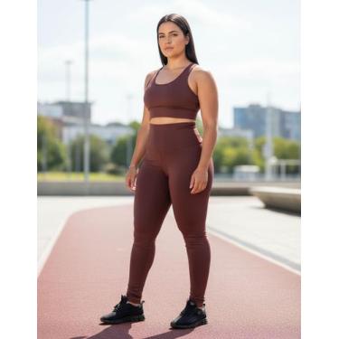 Imagem de Calça Legging Canelada Fit Feminino Respiravel - Sussuro Confecções, M