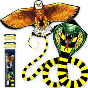 Imagem de Conjunto Kite Doinfly Eagle & Snake Easy Fly para crianças de 8 a 12 a