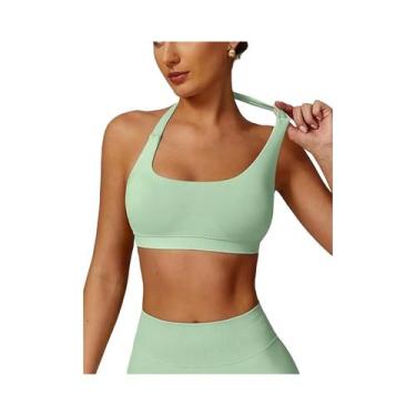 Imagem de Top De Ginástica Sem Costura Para Mulheres, Sutiã Esportivo Sem Costas