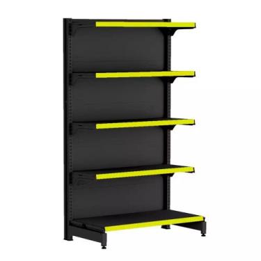 Imagem de Gondola Ponta 170 FIT Preto 5 Bandeja Pe Amarelo - AMAPÁ