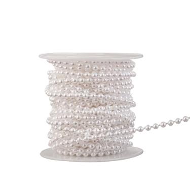 Imagem de YoungJewl Miçangas de painço de 3 mm, artesanato, contas de pérolas falsas, guirlanda, pérolas, rolo de pérolas, para decorar centros de mesa florais, lembrancinha de festa de casamento, árvore de