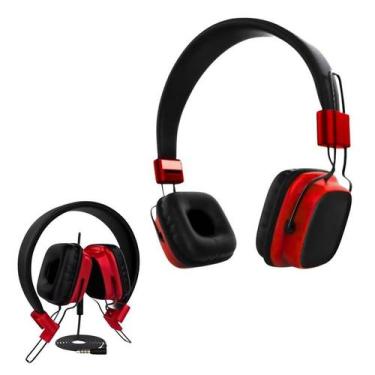 Imagem de Fone de Ouvido Infantil Vermelho Dobrável Com Fio Headset - JSX