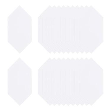 Imagem de Generic 200 peças de papel inglês grandes formas hexagonais estendidas modelos de estofamento de papel patchwork suprimentos de peças de papel inglês para quilting, costura, artesanato DIY