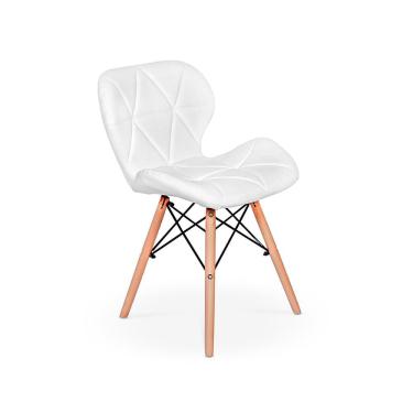 Imagem de Cadeira Charles Eames Eiffel Slim Wood Estofada - Branca