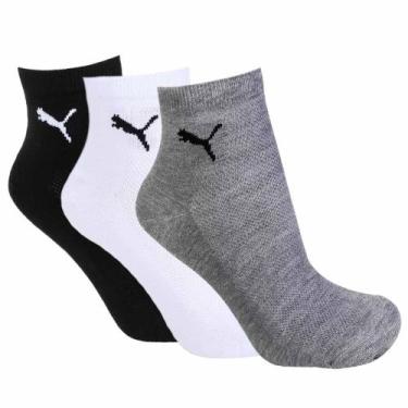 Imagem de Kit 3 Pares de Meia Puma Cano Médio Esportiva, Mescla, 34-39