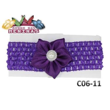 Imagem de 1  Faixa De Crochê /tricô Para Bebê mod 06 - Mundo das Meninas, Roxo