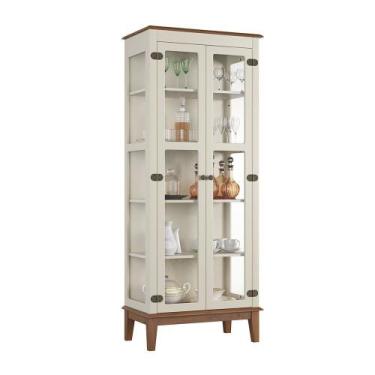 Imagem de Cristaleira de Madeira Maciça 2 portas - Apaixone&Decore, Off White