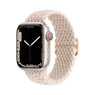 Imagem de Pulseira De Elástico Trançado Solo Loop Para Apple Watch De 45mm 44mm 