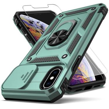 Imagem de Capa YZOK para iPhone X XS com capa de câmera deslizante e suporte