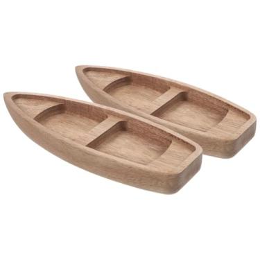 Imagem de VOSAREA 2 peças de modelo de canoa de madeira inacabado miniatura decoração de barco de madeira rústico decorativo barco canoa artesanato para centro de mesa, escritório em casa, escritório faça você