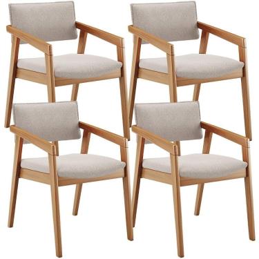 Imagem de Kit 04 Cadeiras De Jantar Estar Living Giorgia L02 Bouclê Creme