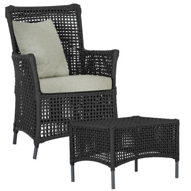 Imagem de Poltrona E Mesa Igapó Em Alumínio Preta Corda Náutica E3 Preto