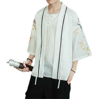 Imagem de Vintage Dragon Phoenix Bordado Kimono Cardigan Samurai Japonês Roupas Yukata Haori Obi Verão Top De Praia, 2204 Black, M