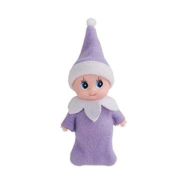 Imagem de JHBEMAXS Kawaii Mini Baby Elf Dolls Saco de Dormir Pequenos Brinquedos de Pelúcia Decoração de Prateleira para Crianças Adultos (Roxo)