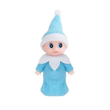 Imagem de JHBEMAXS Kawaii Mini Baby Elf Dolls Saco de Dormir Pequenos Brinquedos de Pelúcia Decoração de Prateleira para Crianças Adultos (Azul)