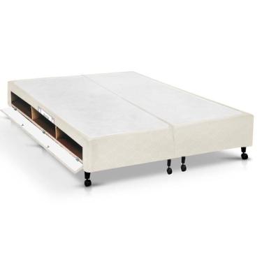Imagem de Cama Box Closet Queen Poli Tecido Clean (158x198x27) - Castor