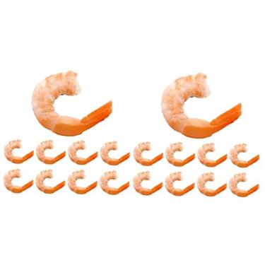 Imagem de Toyvian 18 peças de camarões artificiais, modelo de comida falsa, camarão cozido, camarão cozido, animal, marisco, Natal, Halloween, decoração delicada, PVC, mesa, estudante