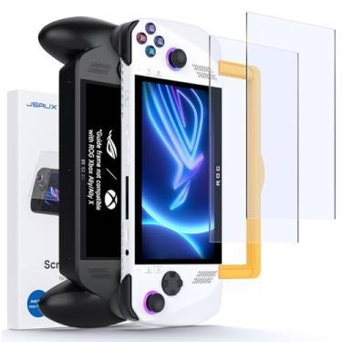 Imagem de JSAUX Pacote com 2 protetores de tela para ROG Ally, vidro temperado antirreflexo de dureza 9H com moldura guia, protetor de tela antiarranhões de 7 polegadas compatível com ASUS ROG Ally X 2024