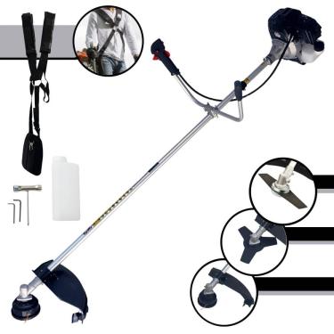 Imagem de Roçadeira Com Sistema Antivibração À Gasolina Toyama RT43LB25A 43cc 1,7HP de Alta Performance Com Carretel Nylon + Lâmina 2 Pontas + Lâmina 3 Pontas