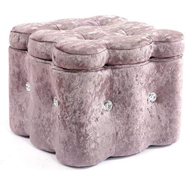 Imagem de SENNIAN Banqueta para pés caixas de armazenamento para pés otomano adultos banquinho moderno banquinho baixo pufes multifunções cadeira para sala de estar, quarto, decoração de casa, cadeira