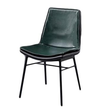 Imagem de UYKUM Cadeiras de jantar de couro americano moderno preto pernas de metal cadeiras de jantar individuais itens de móveis estofados conforto cadeira única