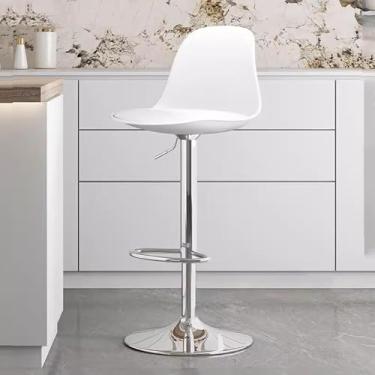 Imagem de YPDJVLTI Banqueta de bar, cadeira elevatória, 360°, banco de bar giratório com apoio para os pés, cadeira de jantar, banco alto sem braços, altura ajustável, 67-79,8 cm, banco alto bonito