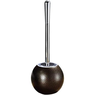 Imagem de SPOUR Conjunto de escova e suporte de vaso sanitário, escova de vaso sanitário sem cantos mortos, cabo longo para cantos mortos cabelo macio montado na parede kit de limpeza de vaso sanitário suporte