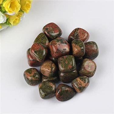 Imagem de URMIBDAI Cheio de textura 200 g a granel sortido de pedras caídas mistas lápis-lazúli cristal obsidiana pedras preciosas minerais de rocha para contas de Reiki (cor: 200 g unakite)