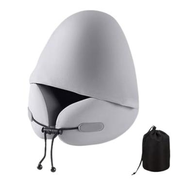 Imagem de Travesseiro de viagem de carro – Almofada macia em forma de U – Almofada de sombreamento Ferramenta de auxílio ao sono Ergonômico Encosto de cabeça para cochilo, sentado, viagem, voos, cama, aeroporto