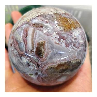 Imagem de Bolas de cristal de ágata maluca do México natural esfera de jade preciosas minerais de quartzo jardim ornamento vintage decoração de casa pedras primárias e minerais (tamanho: cerca de 7,5 cm)
