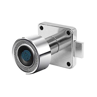 Imagem de Fechadura de gaveta de armário biométrica de impressão digital sem chave de liga de zinco (tamanho : Prata L32 mm) ()