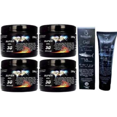 Imagem de Kit 4 Super Gel 30 Ervas 250G + 1 Gel Cartilagem De Tubarão - Bio Inst