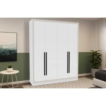 Imagem de Guarda Roupa 4 Portas E 4 Gavetas Valência Branco - Politorno
