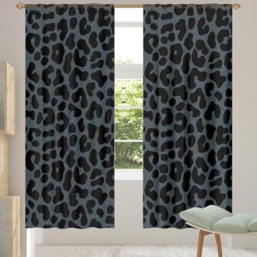 Imagem de 2 conjuntos de painéis de cortinas transparentes com estampa de leopardo, cortinas transparentes arejadas com filtro leve, painéis de cortina de porta e janela para sala de estar, quarto, jantar, 203