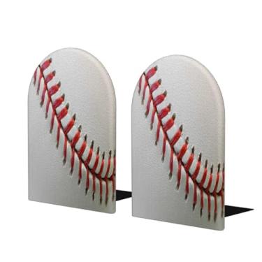 Imagem de Suporte para livros de beisebol esportivo vermelho grande de madeira decorativo suporte de livros antiderrapante resistente para mesa de escritório em casa biblioteca de estudo escolar divisórias de