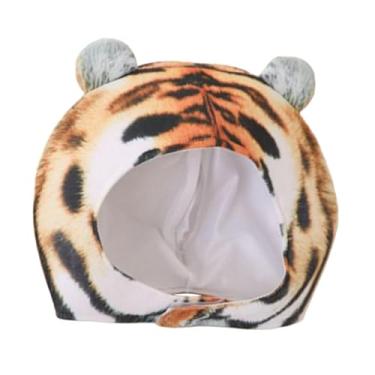 Imagem de Esquirla Chapéu de tigre de pelúcia, acessório educativo para fazer você mesmo para brincar de faz de conta em bailes de máscaras.