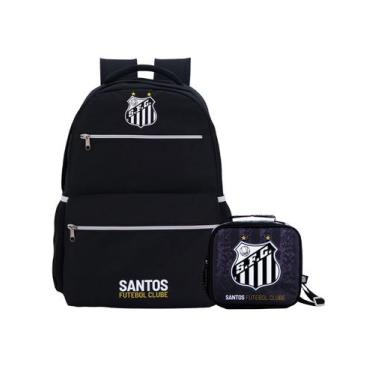 Imagem de Kit Escolar Time Santos Mochila Costas + Lancheira Térmica - Xeryus