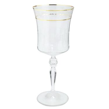 Imagem de Taça Para Vinho Água 300Ml Grace Cristal Friso Platino Luxo