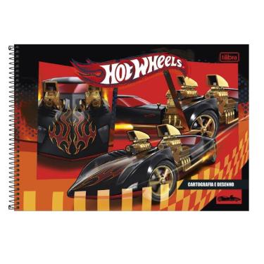 Imagem de Caderno De Cartografia E Desenho Espiral Capa Dura Hot Wheels 80 Folhas Tilibra Estampa 4