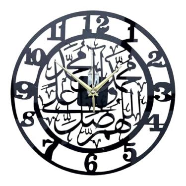 Imagem de XLWLLNJ Relógio de parede em acrílico de 30 cm para decoração de casa, relógio de parede redondo com números arábicos pretos, ideal para cozinha, inauguração