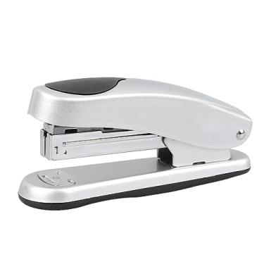 Imagem de Grampeador de metal resistente, capacidade de 20 folhas, grampeador à prova de congestionamento para escritório, escola, casa, desktop, material de ferro, design compacto e (Prata)