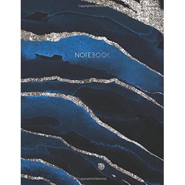 Imagem de Double Spaced Notebook Paper - DUAL Notebook Blank And Lined (Aesthetic Blue Silver): 8.5 x 11 Inches, 100 Pages, Composition Notebook for School, ... Writing & Sketching, Gift for Kids and Adults