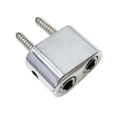 Imagem de Dynwave Conjunto de ponte e tailpiece para guitarra elétrica sem headstock com chave, peça de metal para manutenção, peças de ponte para guitarra, Fechadura de Corda Prateada