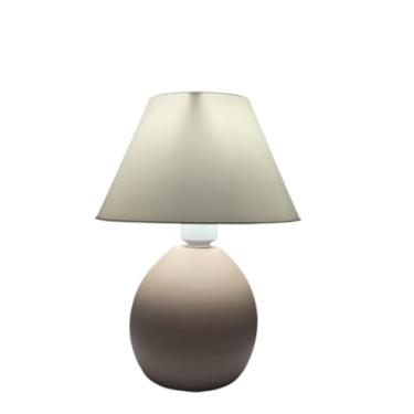 Imagem de Abajur Feito de Ceramica Luminaria Cores Sala Quarto Infantil Mesa Cabiceira Cupula Decoração(Marrom Amêndoa)