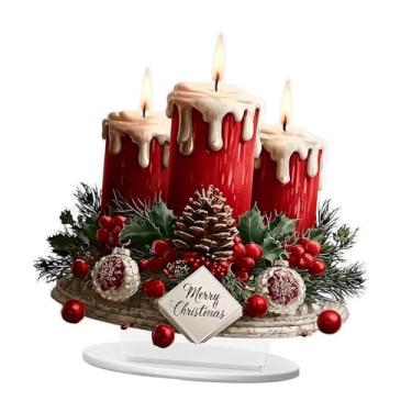 Imagem de IEUDNS Placa de acrílico plana 2D, enfeite de mesa, decoração natalina, expositor de mesa para prateleira, Style a