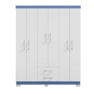 Imagem de Guarda Roupa Casal Vanessa 6 Portas e 2 Gavetas sem Espelho EdeCasaMoveis