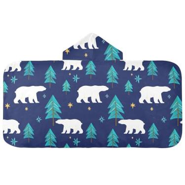 Imagem de Burbuja Toalha de banho com capuz de laço rosa para crianças, toalha de praia de pelúcia macia absorvente para chá de meninas e meninos 3-10 anos, 61 x 127 cm