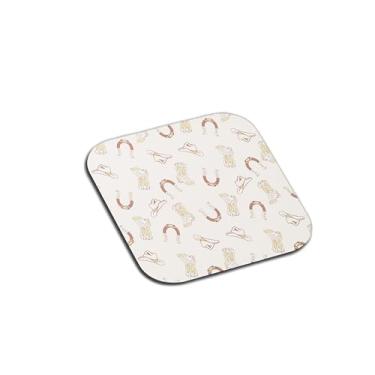 Imagem de Porta Copos Com Ilustração Personalizada Vintage Botas E Ferraduras De Cavalo - Tamanho 10x10 cm