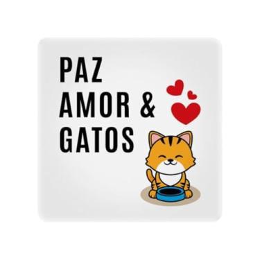 Imagem de Luminária Box Slim LED USB – Paz, Amor e Gatos